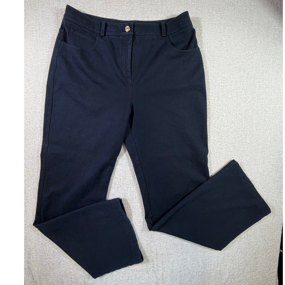 St. John Sport Women's Black 10 Wide Leg Pull On Casual Minimalist Jeans Pants
